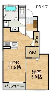 アペルト泉佐野Ⅶ【1階】の間取り