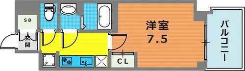 GENOVIA神戸湊川公園【6階】の間取り