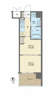 ピアッツァレント八木駅前【4階】の間取り