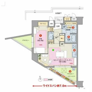 ピアッツァコート奈良三条【201号室】の間取り