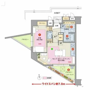 ピアッツァコート奈良三条【201号室】の間取り