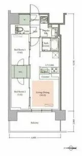 アーバネックス新町Ⅱ【4階】の間取り