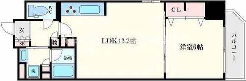 プレサンスロジェ堺筋本町【14階】の間取り