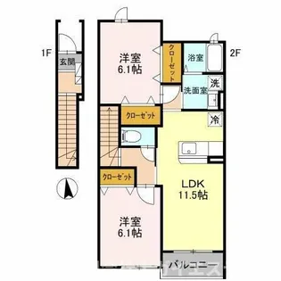 グラツィア C棟【202号室】の間取り