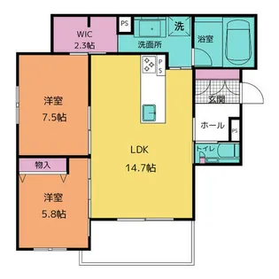 コートヤード元八事【303号室】の間取り