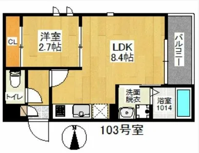 GRANDTIC 雅・堺東【103号室】の間取り