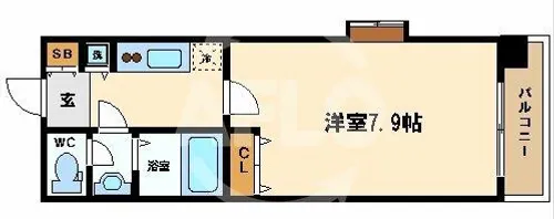 クラウンハイム北心斎橋フラワーコート【4階】の間取り