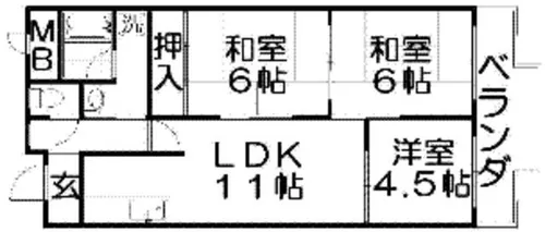 メナール香里園【1階】の間取り