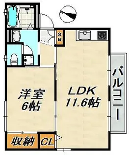 フレグランス谷御所【2階】の間取り
