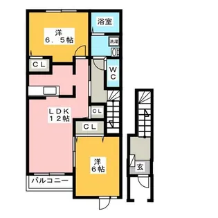 ルルーディアB【2階】の間取り