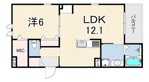 コモド平野【1階】の間取り