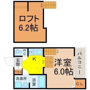 アルバーノ鶴舞Ricco【2階】の間取り