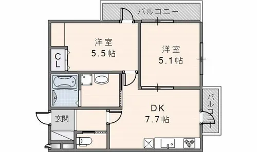 グロースコート若江岩田【302号室】の間取り