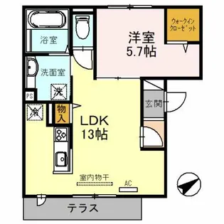 カーサリバティバランスセカンド【1階】の間取り