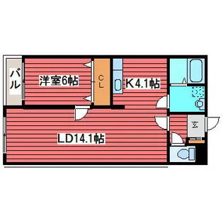 ロイヤルシティ月寒【2階】の間取り