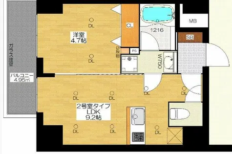 ブエナビスタ難波サウス【4階】の間取り