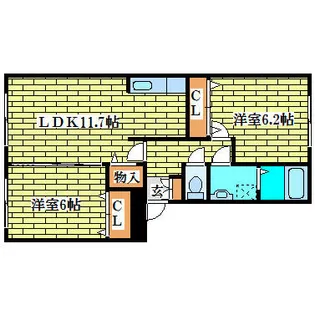 イリスハイト【202号室】の間取り