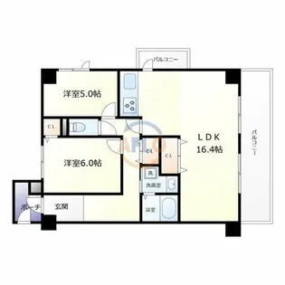 ユンヌ・ホワイエ【7階】の間取り