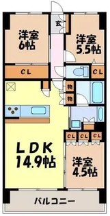 レーベン名古屋松重町 GRAND AUBE【4階】の間取り