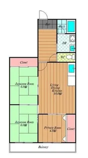アプティ3番館【4階】の間取り