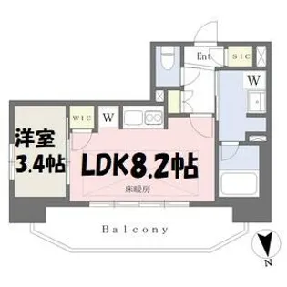 プレサンスロジェ車道駅前NORTH【7階】の間取り