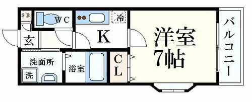 ネオクオーツ幸 弐番館【2階】の間取り