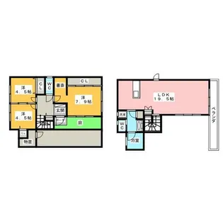 愛知県名古屋市千種区園山町2丁目【テラスハウス】の間取り