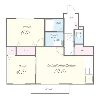 リバーサイドヴィラ東館【1階】の間取り
