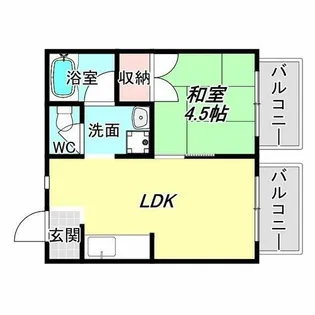 ロイヤルハイツ南【4階】の間取り