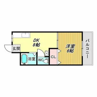 グランドール住吉【4階】の間取り