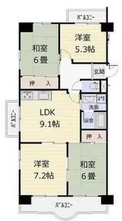 フローラ松原ハウス【1001号室】の間取り