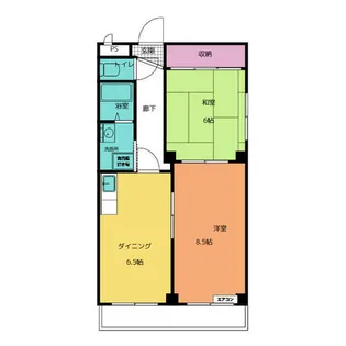 サンシティ中ノ宮 B棟【2階】の間取り
