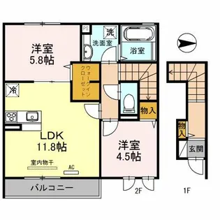 シャトレー旭町【2階】の間取り
