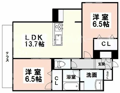 グランメゾン高師浜【1階】の間取り