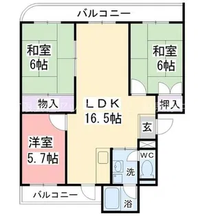 サングレード和泉【103号室】の間取り
