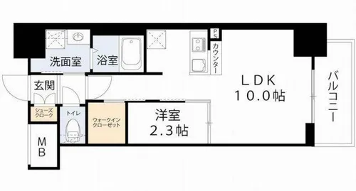 コンフォリア・リヴ北浜平野町【3階】の間取り