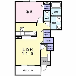 ノーブルA【101号室】の間取り