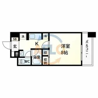 グランシャルマン新大阪【7階】の間取り