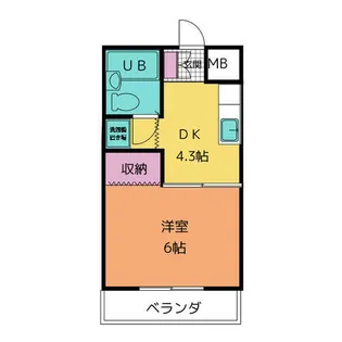 ブルーウィング原【4階】の間取り