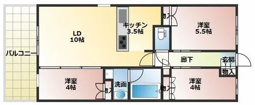 アーバンパーク淡路【5階】の間取り