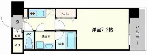 コンフォリア心斎橋EAST【7階】の間取り