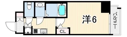 ワールドアイ神戸WEST【2階】の間取り