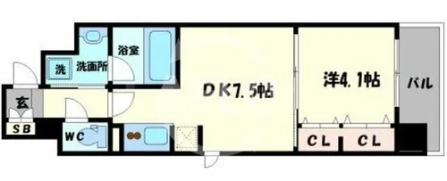 コンフォリア心斎橋EAST【3階】の間取り