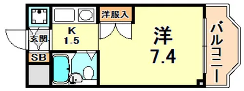 ジョイフル石屋川【2階】の間取り