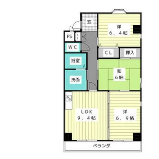クレストハイム引山【3階】の間取り