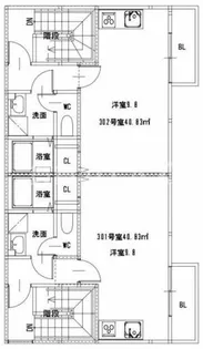 ブランシュNOB博多駅南【202号室】の間取り