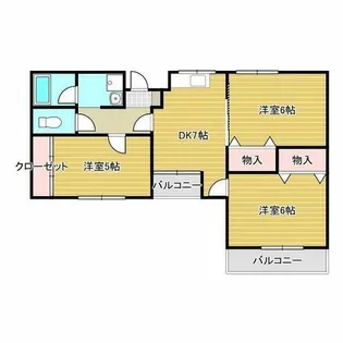 シャングリラ鮎川【1階】の間取り