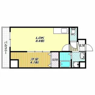 FREEDOM residence藤井寺岡【4階】の間取り