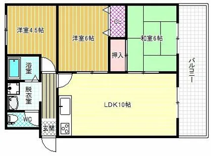 マンションパルティール【401号室】の間取り