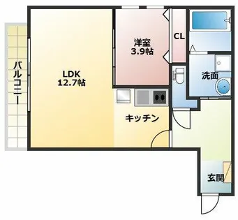 エトワール磐船【4階】の間取り
